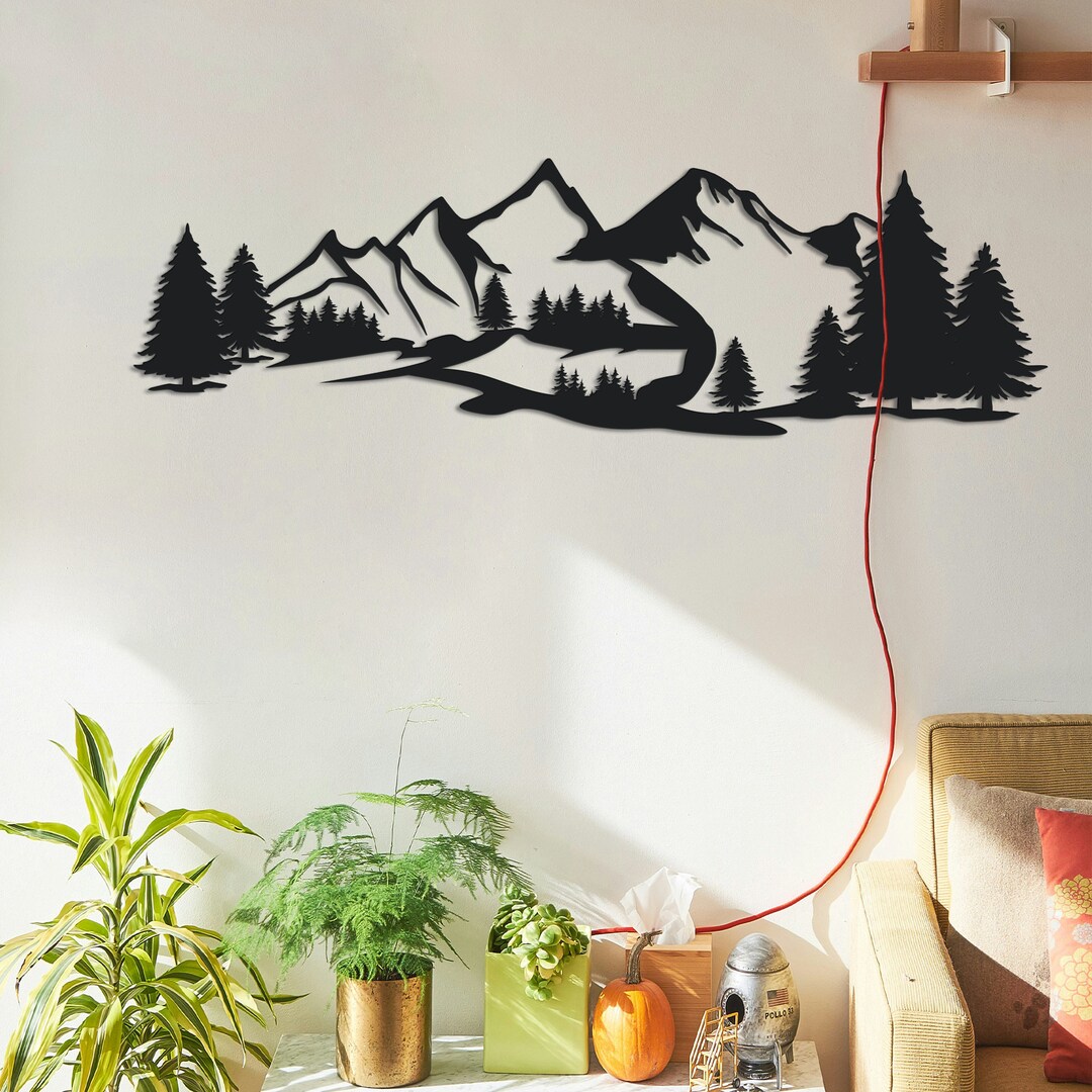 Mountain Metal Wall Decor, Housewarming Gift, Mountain Decor, Nature ...