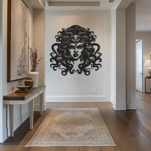 Metal Medusa Wall Art, Greek Mythology Home Decoration, Gothic Room Decor, Medusa Gaze Metal Wall Art, Snake Haired Medusa Silhouette