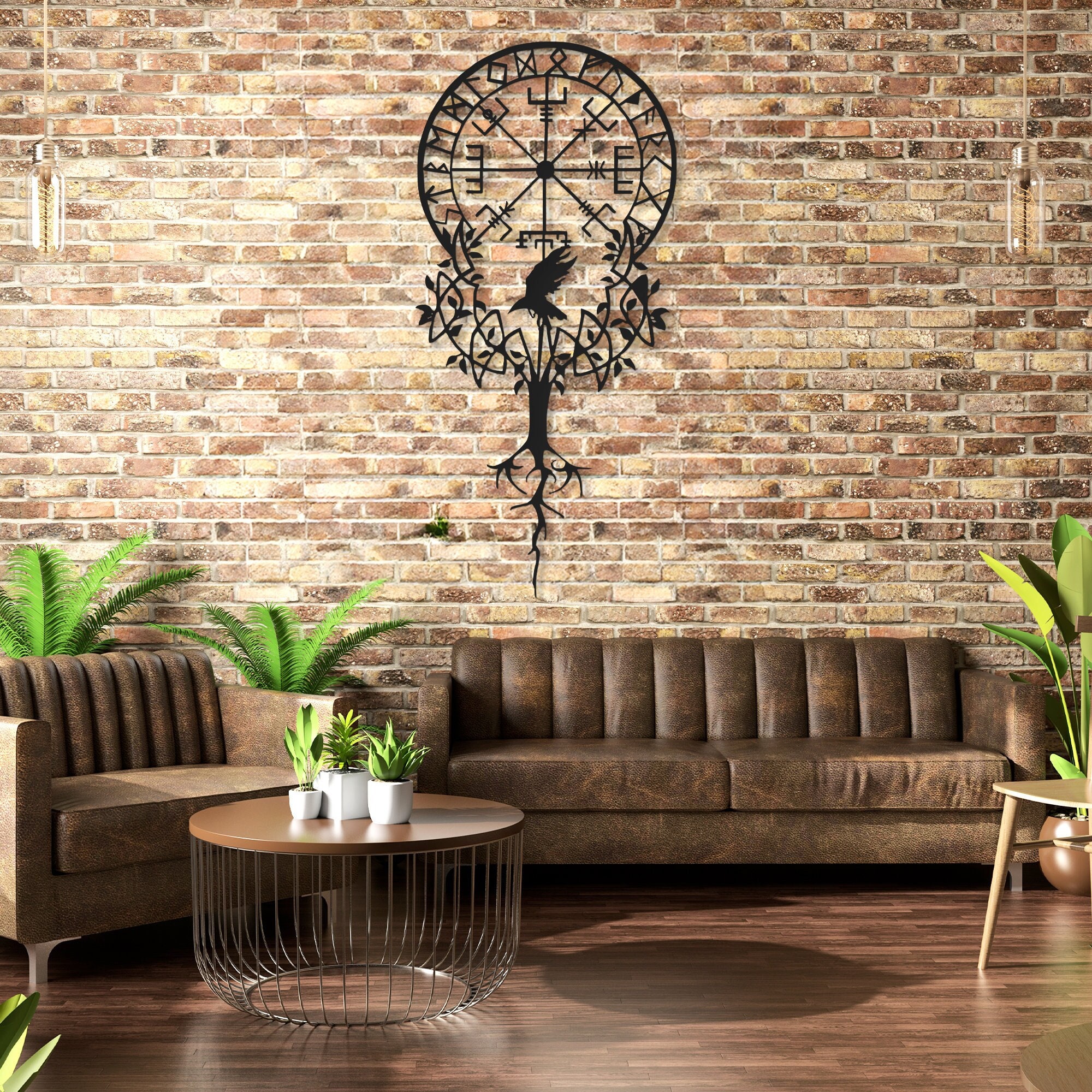 Viking Wayfinders Wall Decor, Vegvisir Metal Wall Art Decor, Normans