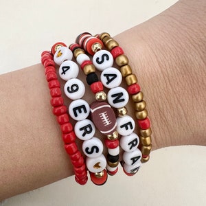 San Fran 49ers Bracelets | 49ers Friendship Bracelets | NFL Bracelets | Gameday | 49ers Accessories | Stacking Bracelets | Super Bowl