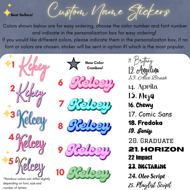 Pegatinas personalizadas con nombre / Pegatinas con nombre brillante / Pegatinas personalizadas / Pegatinas con nombre personalizado / Pegatinas para botellas de agua / Pegatinas para portátiles / Vasos imagen 2
