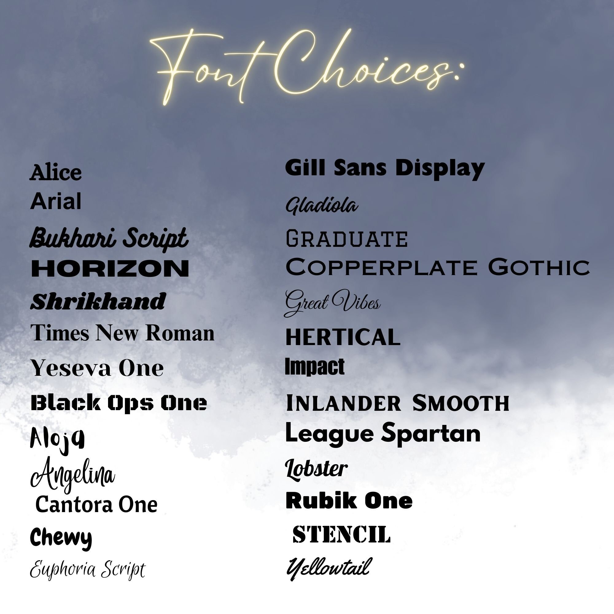 Custom Vinyl Decals: Choose Your Font, Color, Size - Etsy