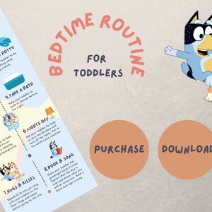 Bluey Cute Toddler Bedtime Routine Infographic Printable - Etsy Australia