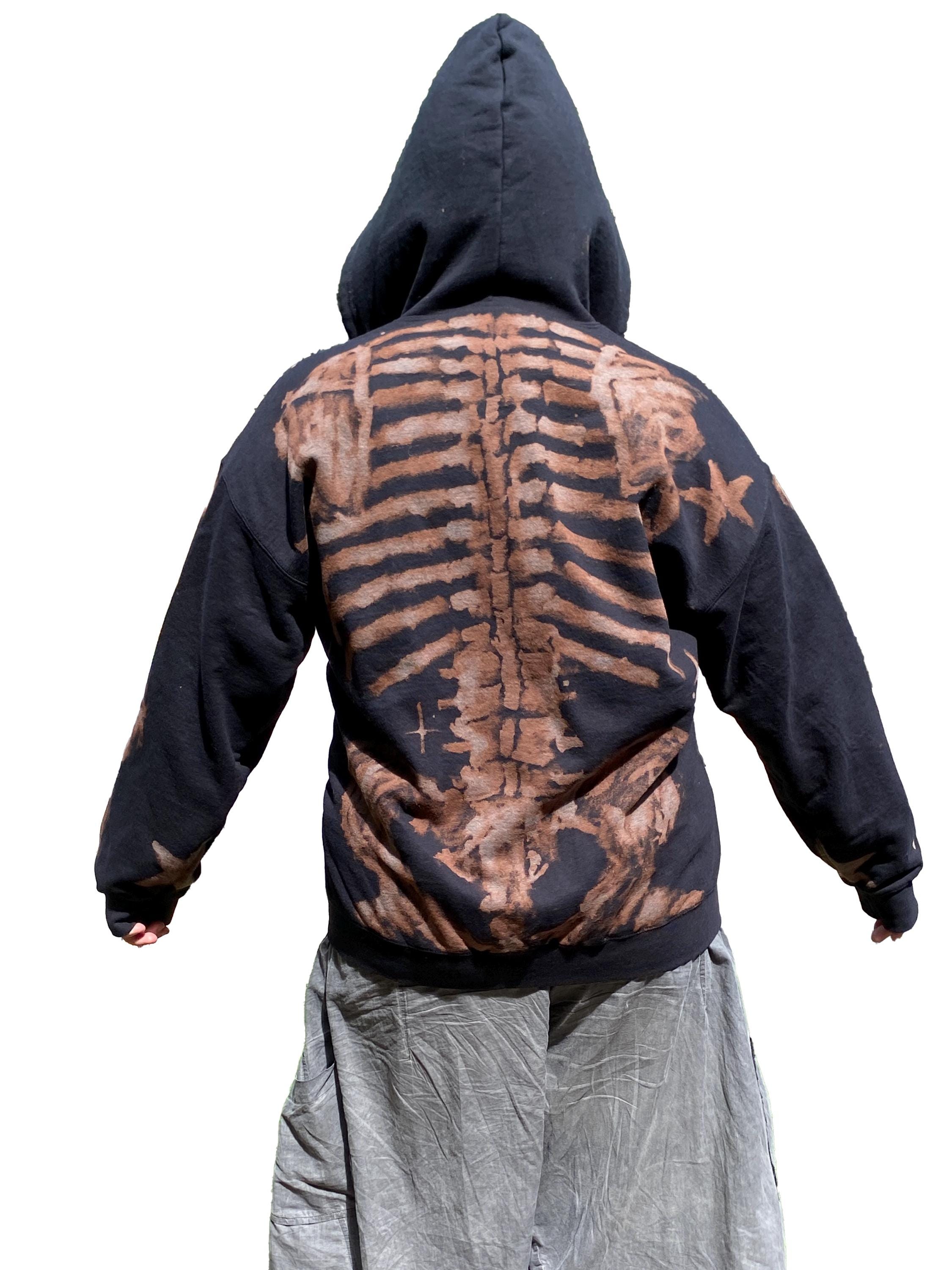 トップス STARTEAM Bleach Hoodies only 20 made Front and Back Zip-up Bleach Star Skeleton Hoodie Handmade