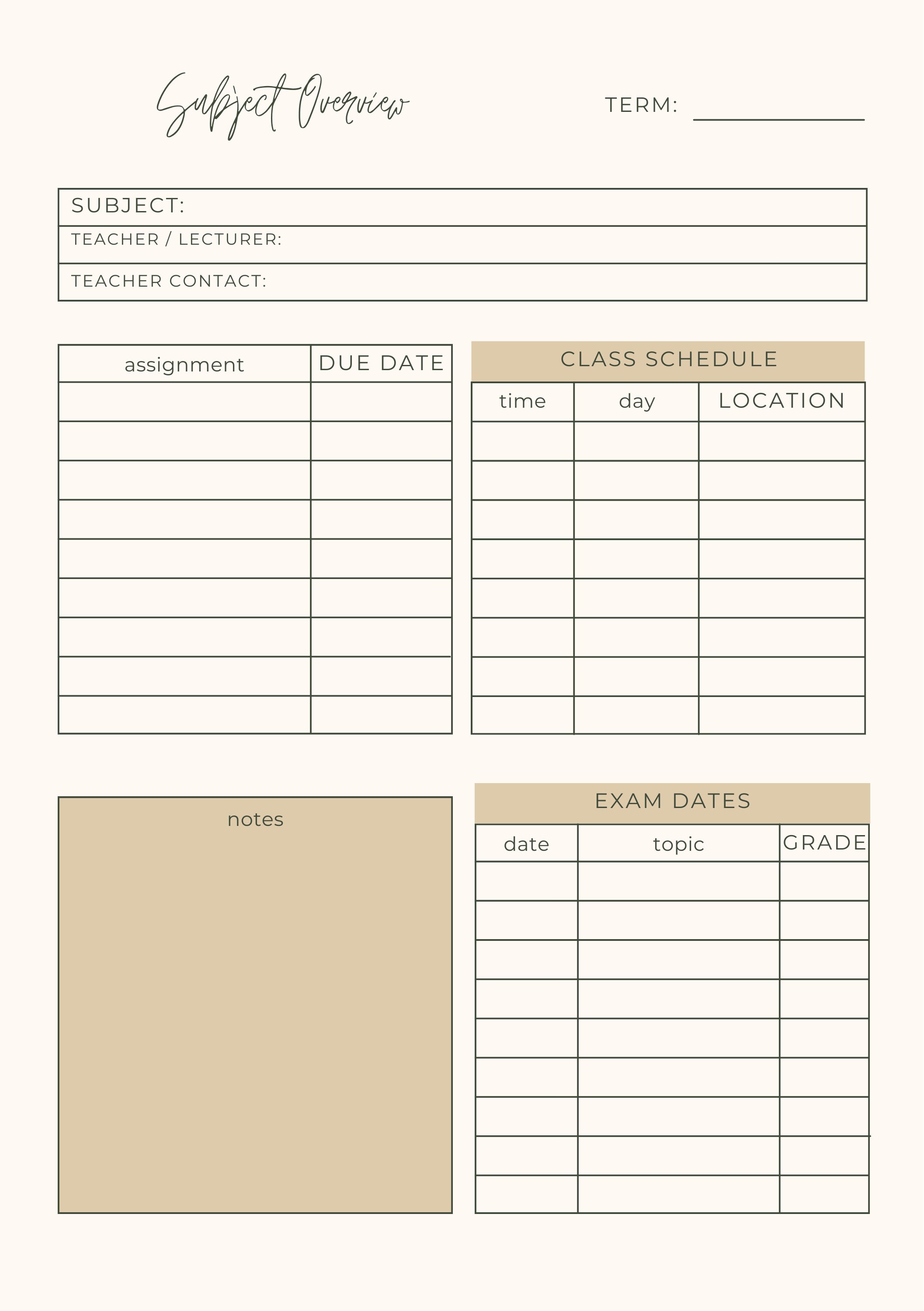 Printable Student Planner - Etsy