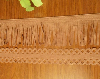 Faux Suede Fringe Western Craft Trim Brown Rodeo Cowboy  Costume Assorted Pieces