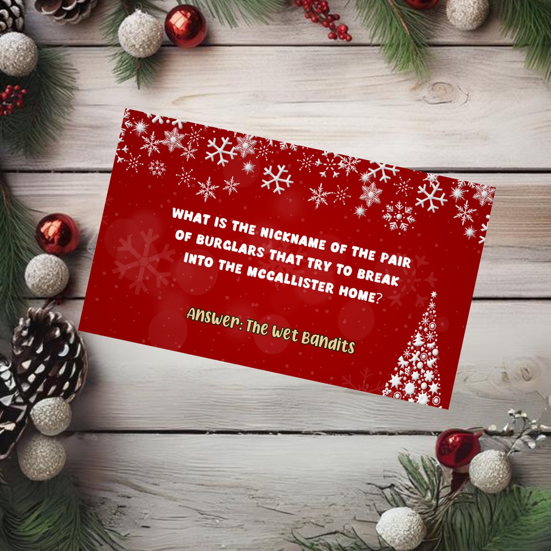 Festive Fun: Christmas Trivia Challenge Ultimate Printable Party Game Trivia Cards Office 