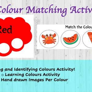 Colours Matching Activity| Learn the Colors, Color Sorting| Preschool Activity| Prep| Toddler Homeschool| Printable Activity| Digital File