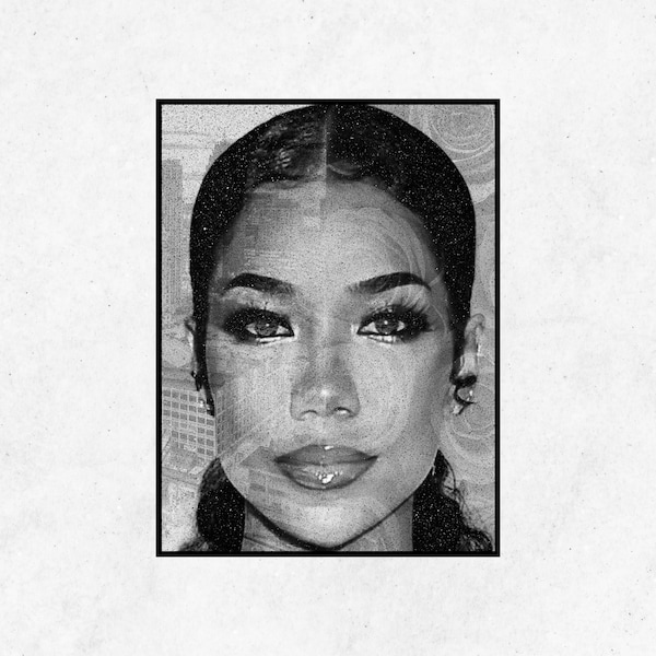 Jhene Aiko Wandkunst Sofortiger Download, Jhene Aiko Poster, Jhene Aiko Porträt, moderne Wandkunst