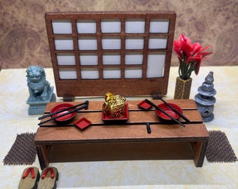 Dollhouse Asian Tea Table Set (Scale 1:12)