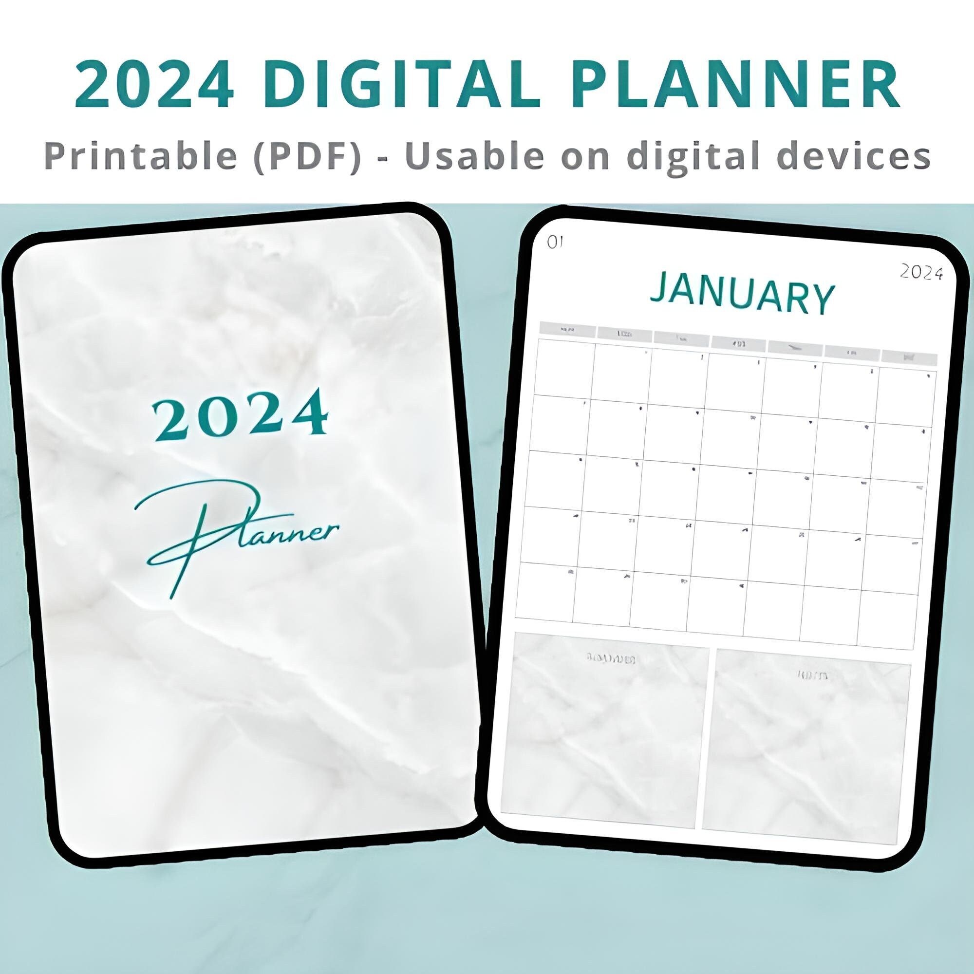 2024 Digital Planner 2024 Calendar Editable Calendar - Etsy UK