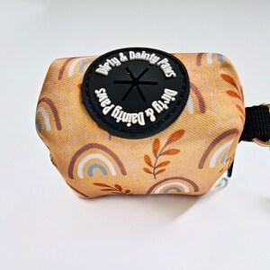 Boho Herbst Regenbogen Hundekotbeutel Beutel mit Licht Gold Verschluss