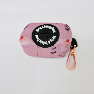 Zierliche verwelkte Blumen Hund Kotbeutel Beutel Etui Mit Rose Gold Verschluss