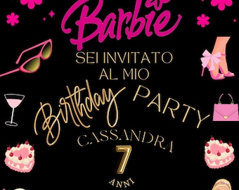 Invito Digitale Principessa  Barby- Compleanno bimba - invito  compleanno  - Invito personalizzato - invito whatsapp - Invito bimba Barb..