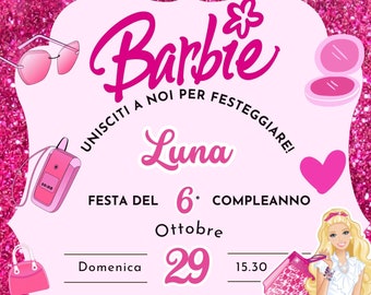 Invito Digitale Barby  - Compleanno B.a.r.b.i.e invito festa di compleanno  - Invito personalizzato - invito whatsapp - Invito bimba Barb..