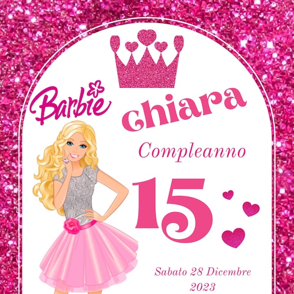 Invito Digitale Principessa - Compleanno bimba - invito festa di compleanno - Invito Barby - invito whatsapp - Invito bimba Barb..