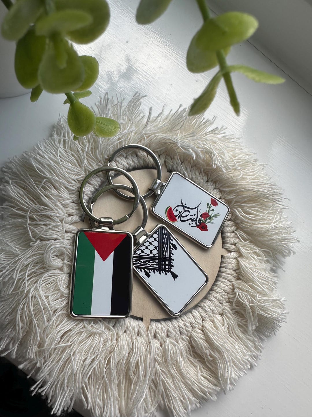 Palestine Keyrings Keffiyeh Flag Watermelon Set of 3 Premium Metal ...