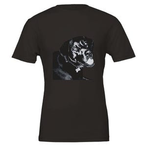 Happy Lab uniseks T-shirt met ronde hals | Premium Bella + Canvas 3001 katoenen T-shirt | Half lab, half geweldig Black