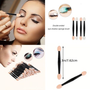 Eye Shadow Brush Applicator Double Head Pro Sponge Stick Cosmetic Make Up 3 Inch (10 Pieces)