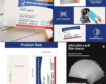 Medicare Card Holder Waterproof Durable PVC Protector Sleeves