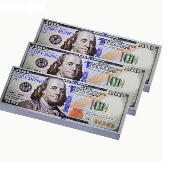 Movie Prop Play 100 Dollar Bills (25pc) Clearly Marked "Copy" "Motion Picture Purposes Only" NOT REAL Now includes tracking!