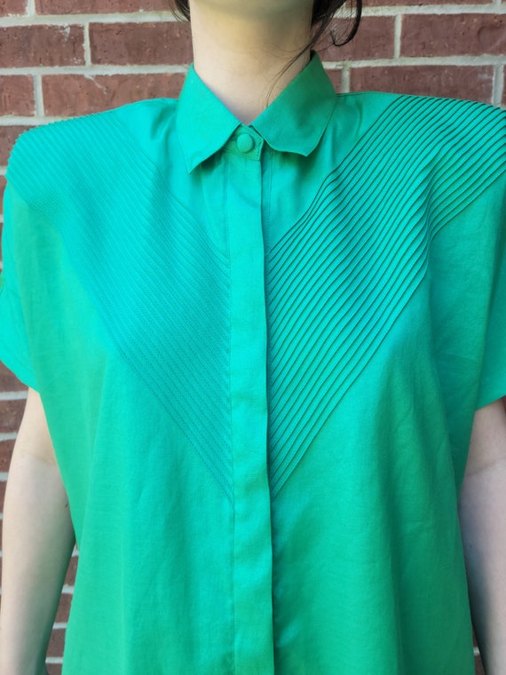 Green Wizard Of Oz Wicked Pintucked Blouse - image 3