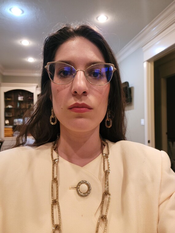 Goldtone Chain Link Mesh Interlocking Oval Statem… - image 4