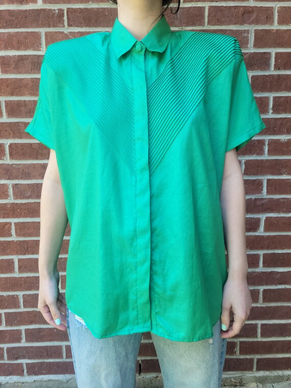 Green Wizard Of Oz Wicked Pintucked Blouse - image 2