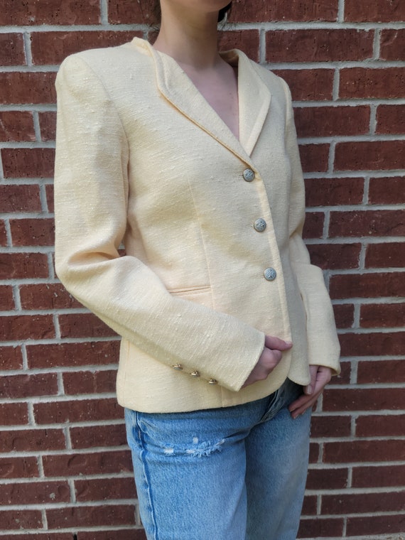 Dimension V Light Sunny Yellow Flax Vintage Blazer