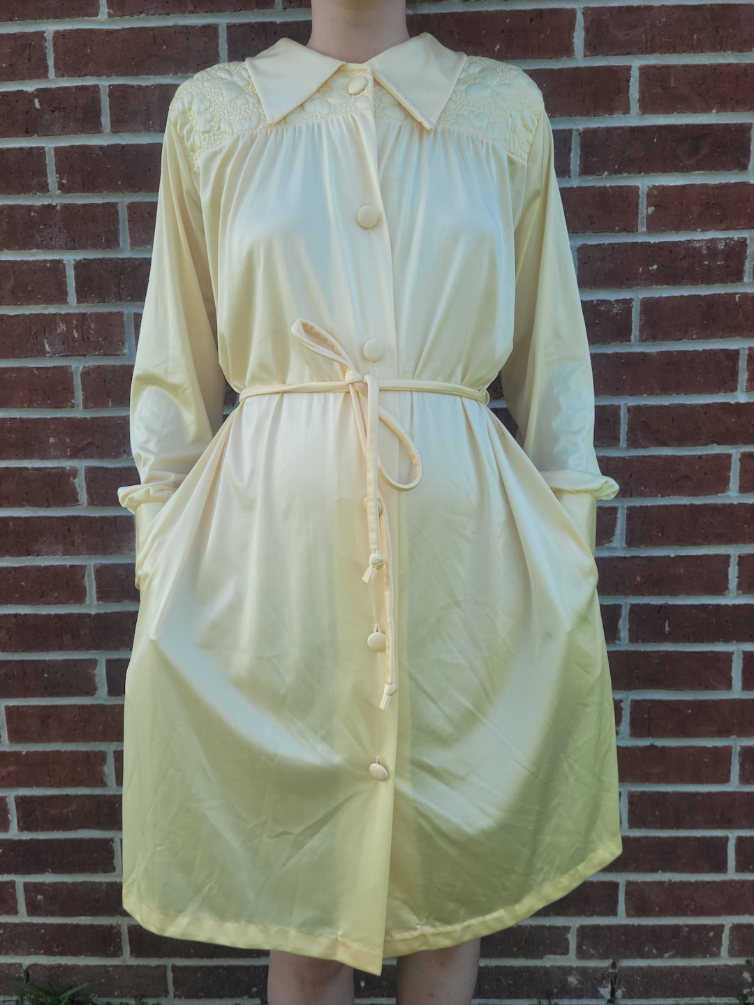 Vintage Yellow Retro Quilted Collared Singin' in the Rain Katz Robe - Etsy