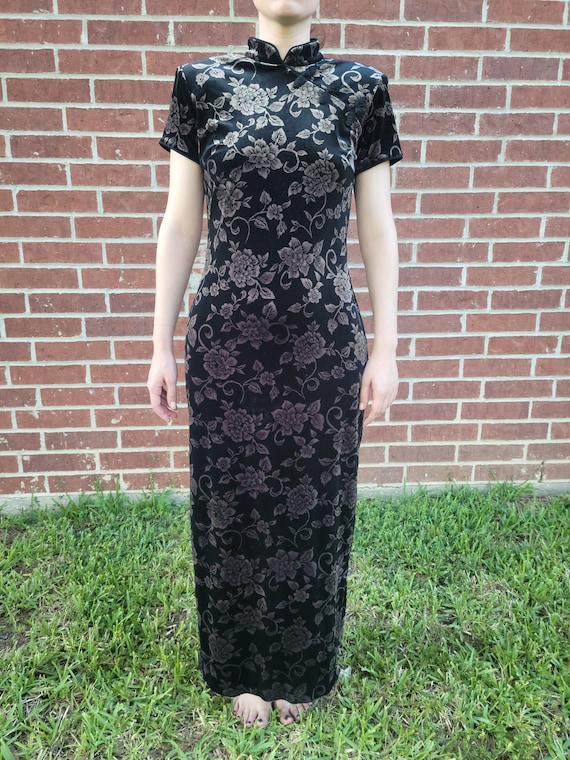 black velvet floral dress Skye Floral Burnout Velvet Dress