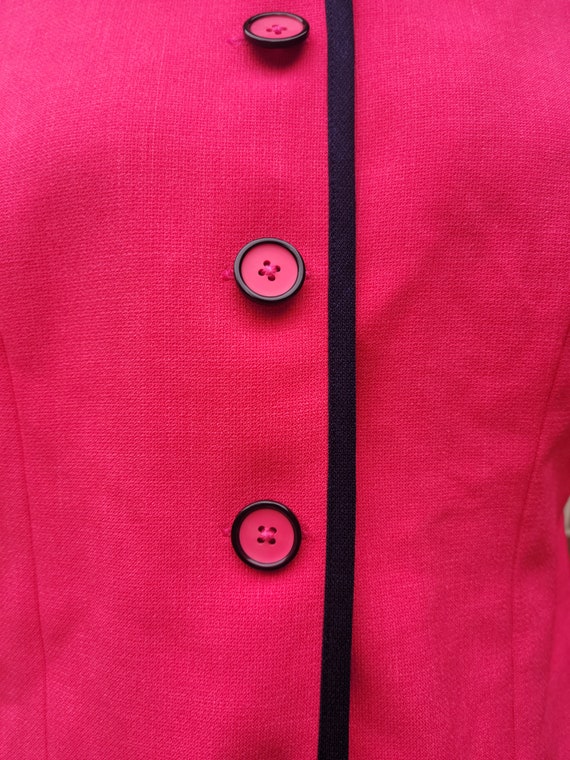 Leslie Fay Barbiecore Hot Pink Slit Vintage Blazer - image 3