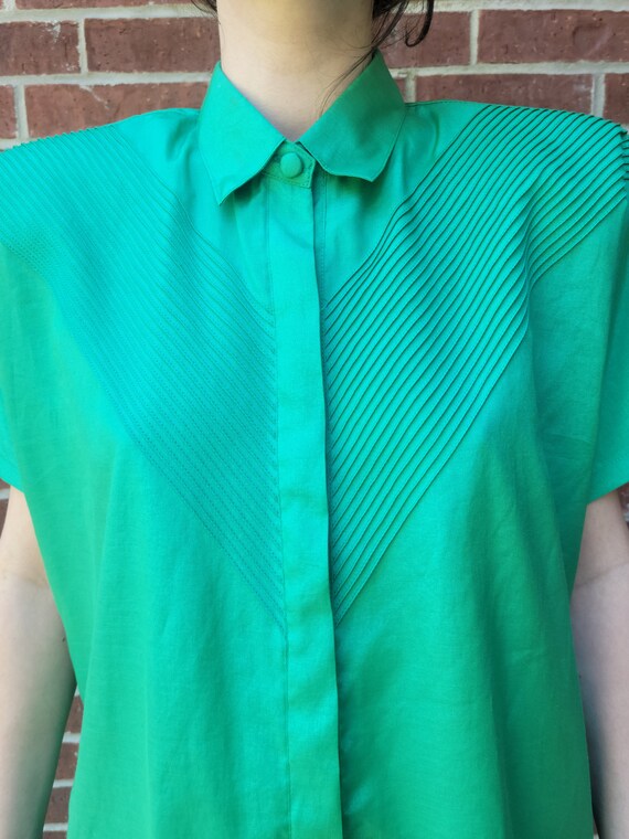 Green Wizard Of Oz Wicked Pintucked Blouse - image 4