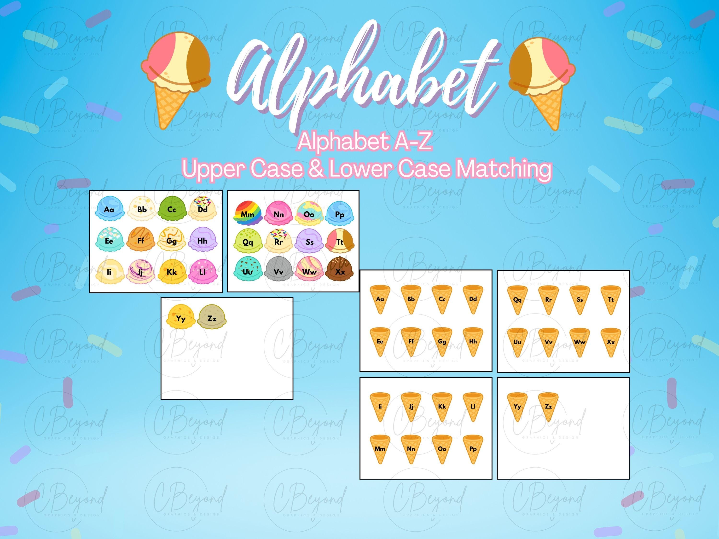 Ice Cream Cone Match Game – Alphabet, Numbers, Shapes & Colors Activity ...