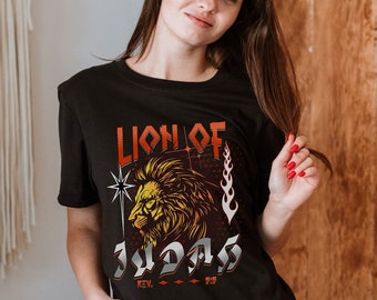 Löwe von Jehuda christliches T-Shirt: Bibel-Vers-Grafik-T-Stück