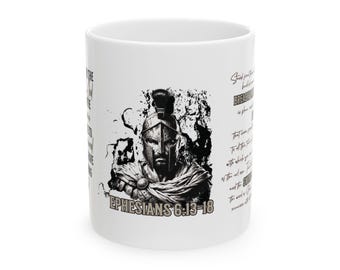 Reformed Christian Ceramic Armor of God Mug Gift, 11oz, 15oz