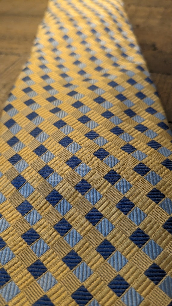 Barneys New York Yellow and Blue Necktie, Silk - image 3