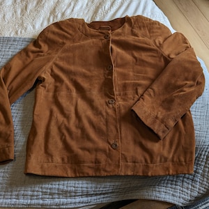 Doncaster Suede Leather Button-Up Blazer Jacket