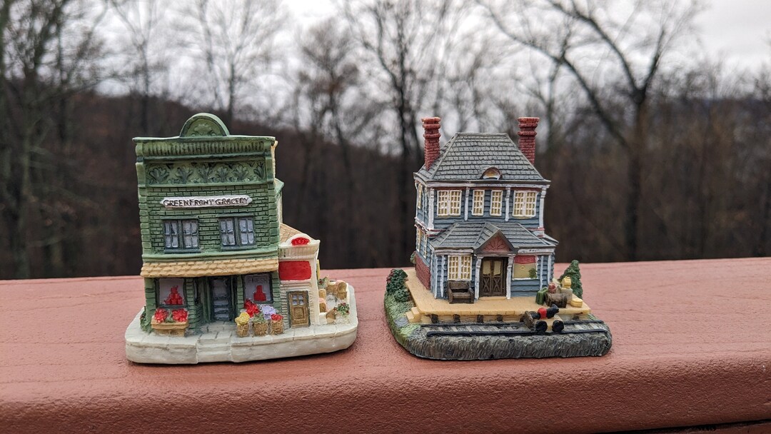 1993 Harmony Grove Collection, Train Station and Greenfront Grocery Etsy