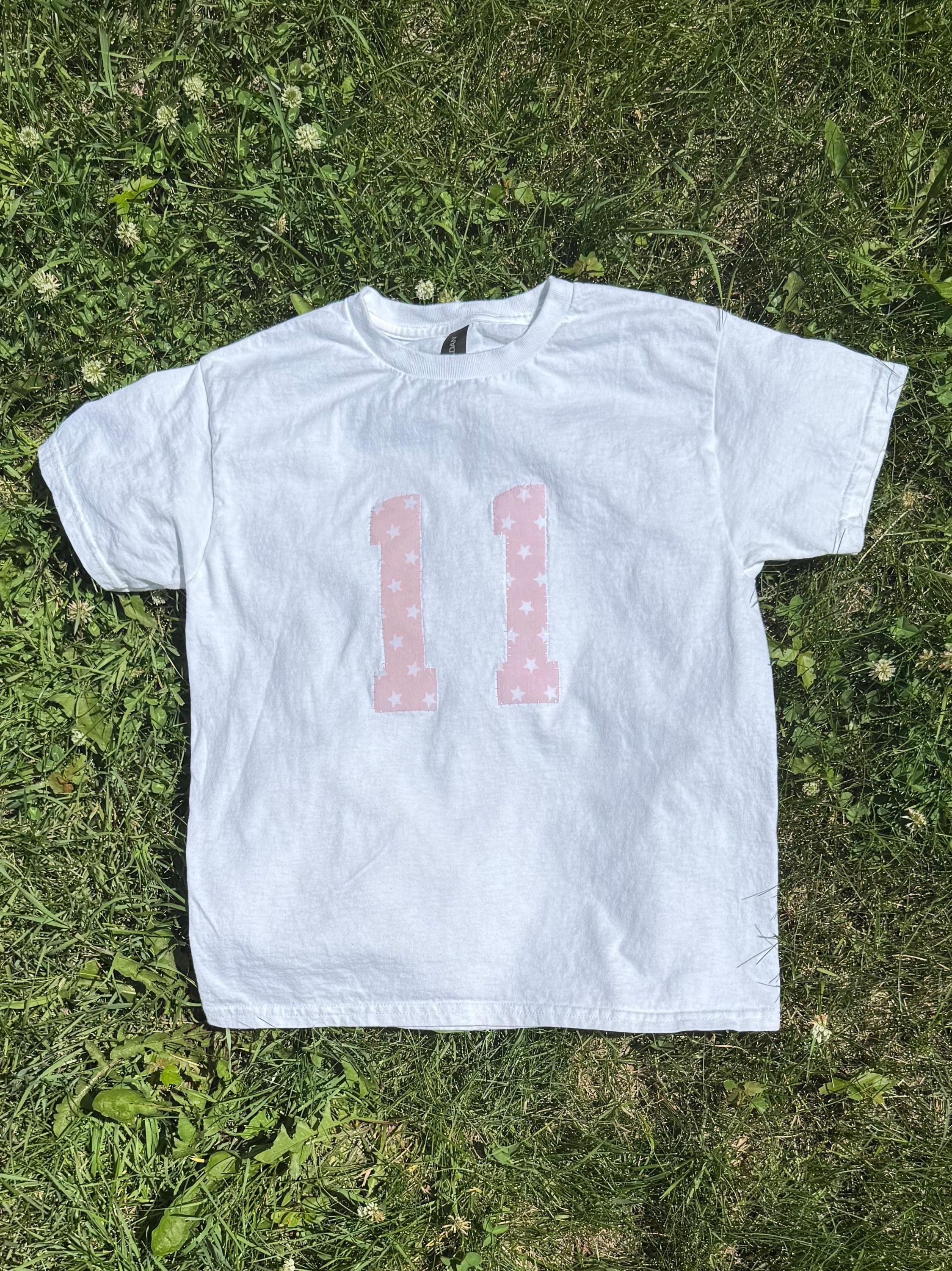 Custom Patchwork Number Tee - Etsy