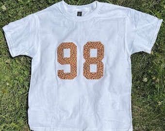 Custom Patchwork Number Tee - Etsy