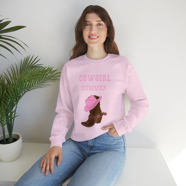 Cowgirl Sommer-Sweatshirt mit Rundhalsausschnitt für Frauen, trendige Country-Western-Bekleidung