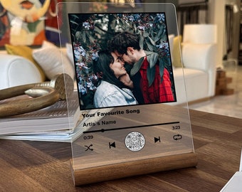 Personalized Music Plaque With Wood Stand , Custom Album Cover Music Plaque, Couples Gift , Family Gift , Anniversary Gift
