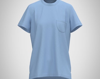 10 sizes PDF Zero-waste Unisex Side Button T-shirt PDF Pattern Template A4