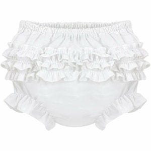 Baby Girl White Bloomers | Baby Girl Bloomers | Baby Girl White Diaper Covers | Cute Bloomers for Baby Girl | White Diaper Covers Baby Girl