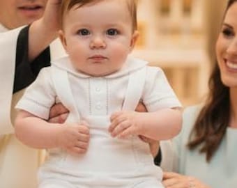 Linen Baby Boy Baptism Outfit with Suspenders | Boys Baptism Outfit | Baptism Outfit Boy | Boy Christening Outfit | Baby Boy Christening