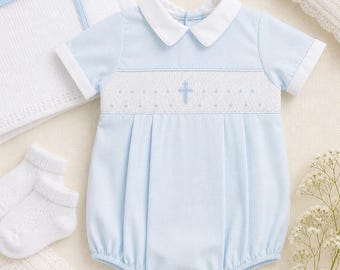 Christening Baptism Romper Boys Baptism Outfit | Baptism Outfit Boy | Boy Christening Outfit | Baby Boy Christening