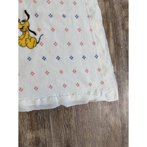 Vtg Disney Dundee Baby Blanket Mickey Minnie Mouse Crib Cotton Satin Edge image 5