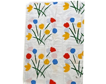 Marimekko Dan River Seven Flowers  Vintage Twin Flat Sheet 1977