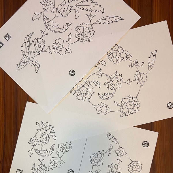 Traditional Islamic Illumination Colouring Pages - A4 - Hatayi